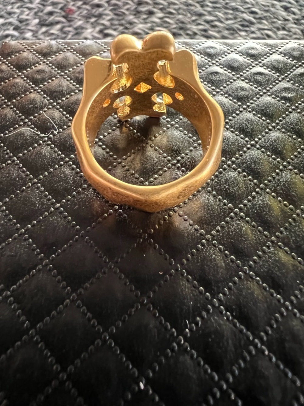 Tory Burch Antique gold ring size 8 - Picture 2 of 5